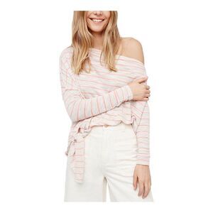 We the Free Womens Striped Asymmetric Casual Top blouse oversized size L NWT